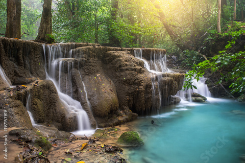 Huay Mae Kamin Waterfall  beautiful waterfall in rainforest at Kanchanaburi province  Thailand