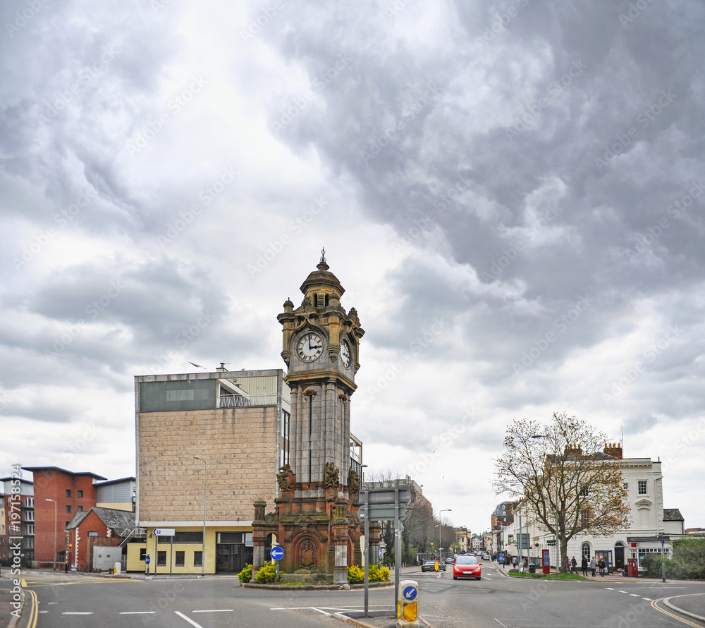 The Victorian clock tower in Exeter