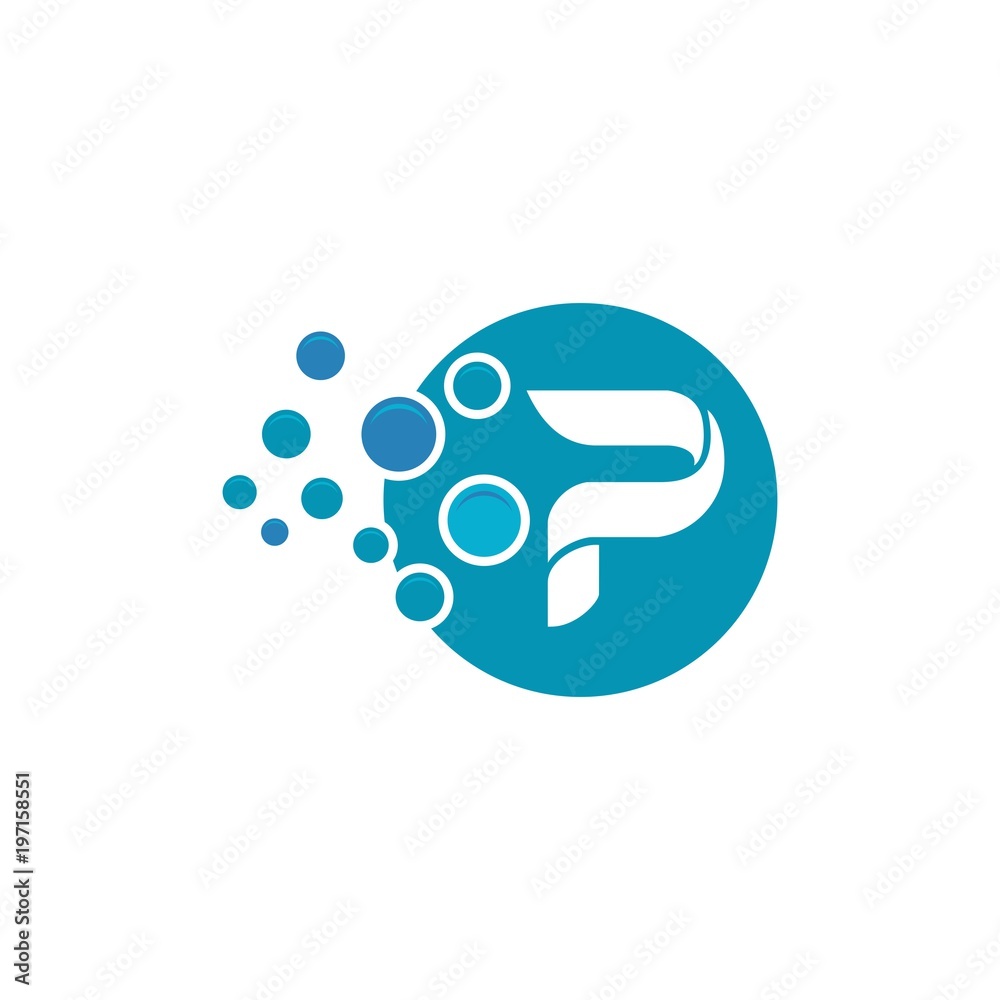 Initial Letter P Digital Logo Design Template Initial Letter P Digital Logo Design Template