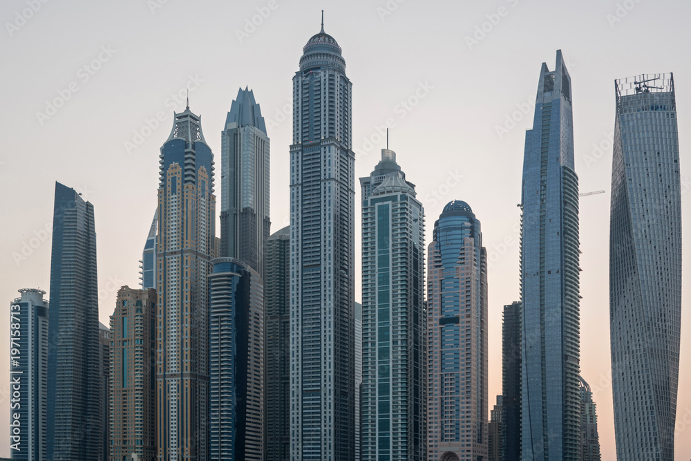 Skyline of of Dubai Marina, UAE