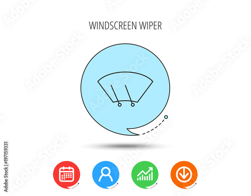 Windscreen wipers icon. Windshield sign.