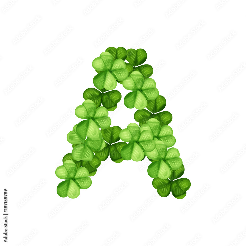 Letter A clover ornament Letter A clover ornament