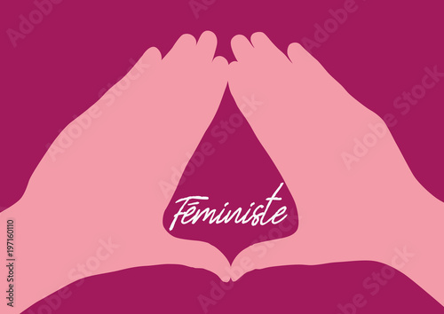 féminisme - féministe - symbole - signe - femme - main - égalité - discrimination - harcèlement