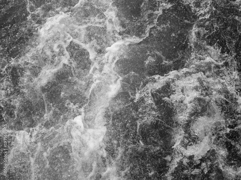 Rough water - Rough water from above in black and white for background