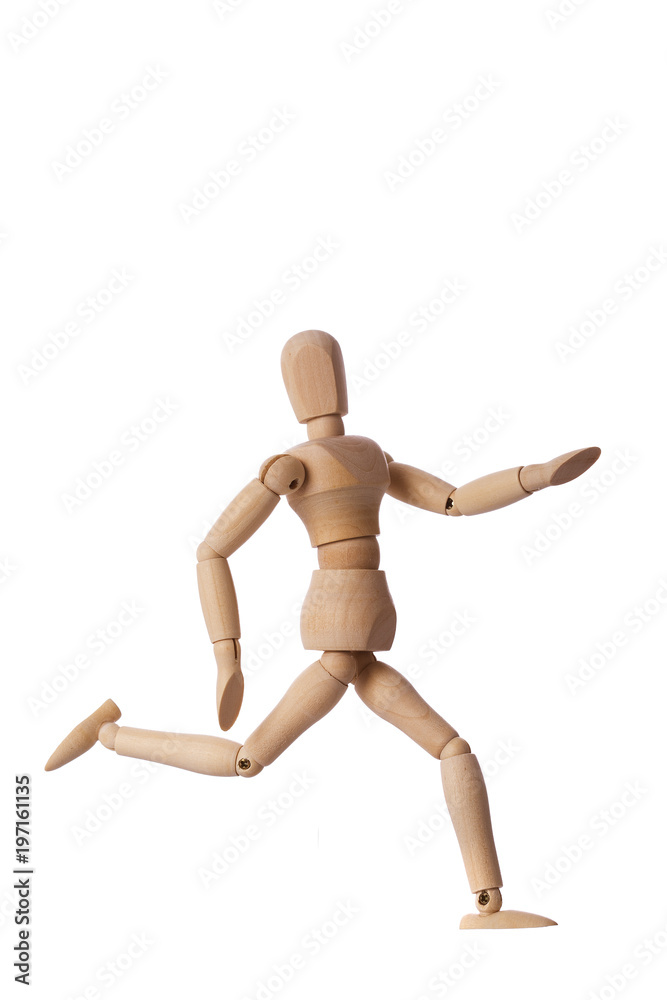 Running Manikin Figure isolated on White Running Manikin Figure isolated on White