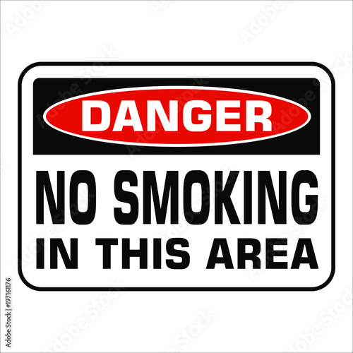 NO SMOKING prohobition forbidden sign vector illustration. Warning  danger  no smoking in this area