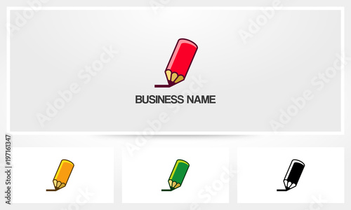 Pencil Write Drawing Logo