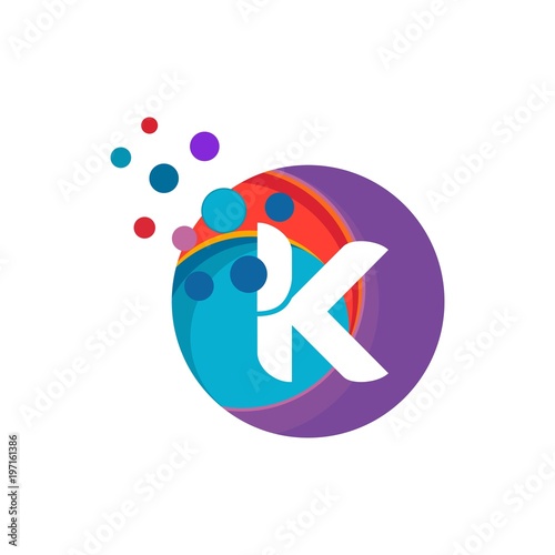 Initial Letter K Digital Logo Design Template