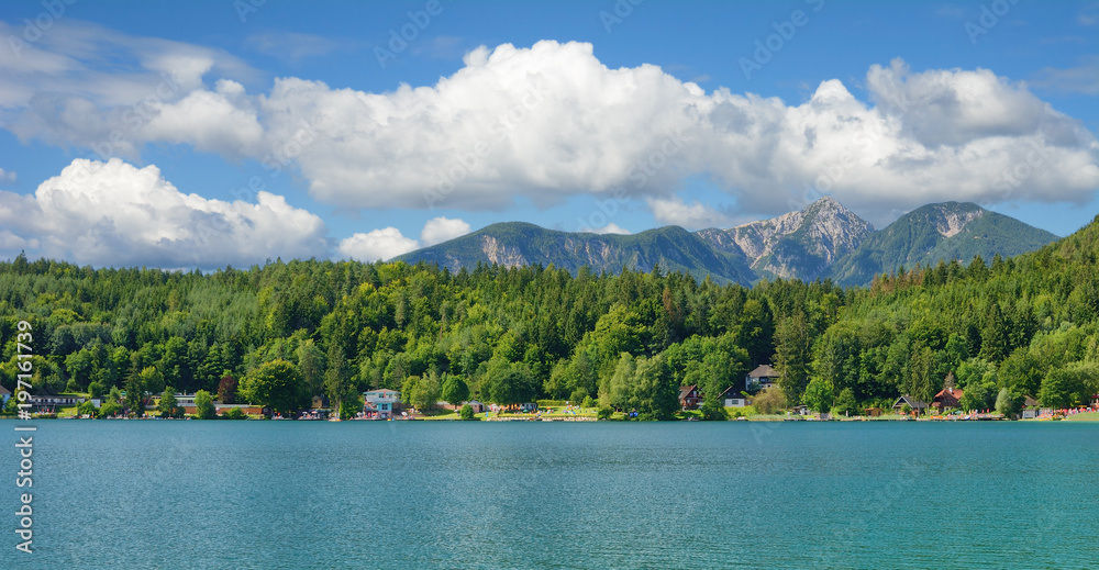 Panoramablick über den Klopeiner See in Kärnten,Österreich Panoramablick über den Klopeiner See in Kärnten,Österreich