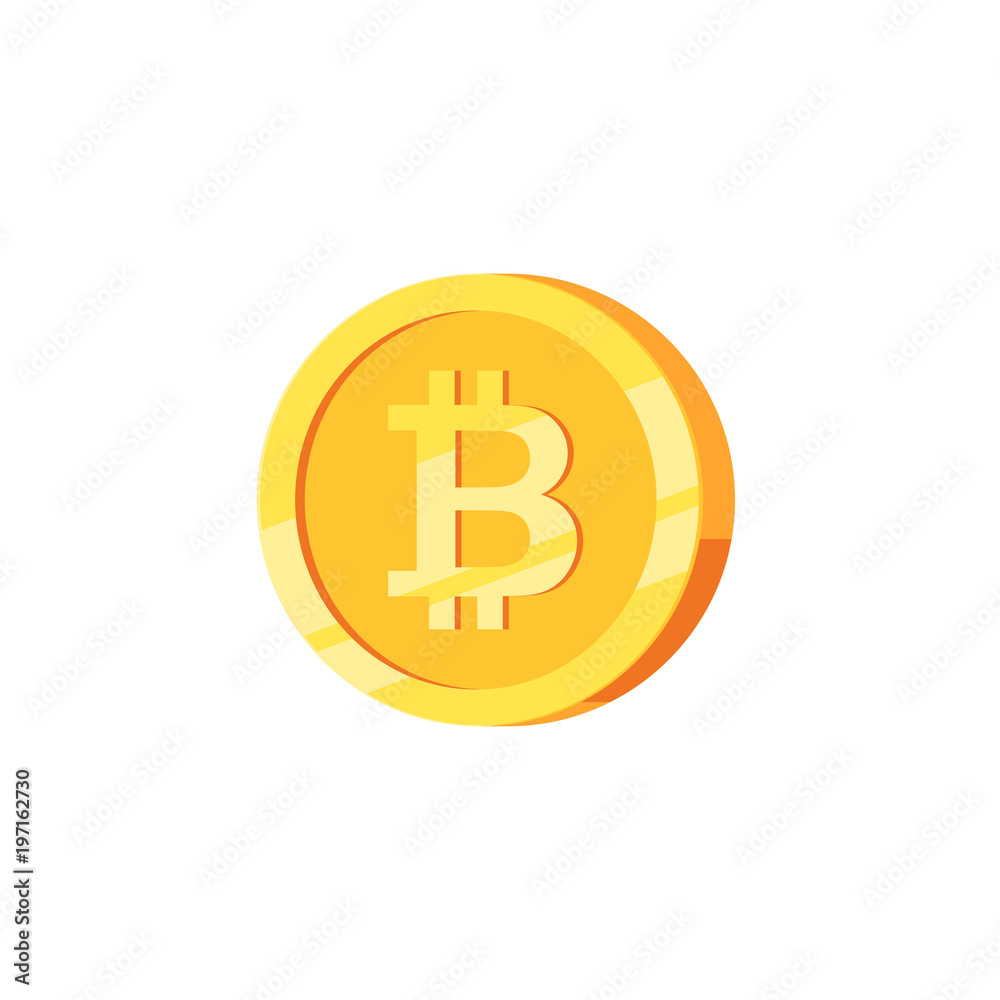 Crypto currency golden coin, digital money, bitcoin symbol. Vector illustration isolated on white background Crypto currency golden coin, digital money, bitcoin symbol. Vector illustration isolated on white background