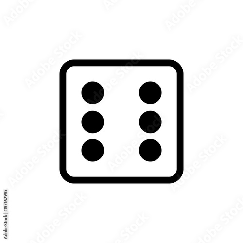 White dice number 6
