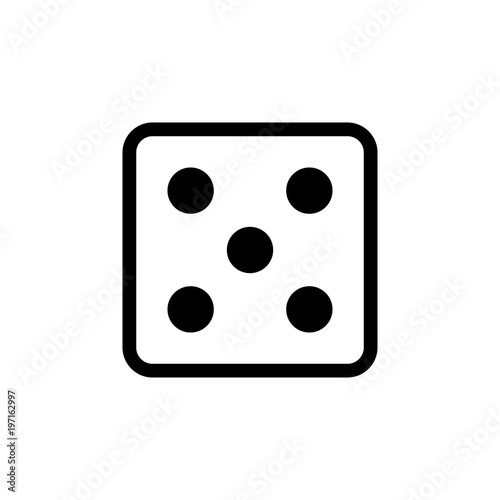 White dice number 5