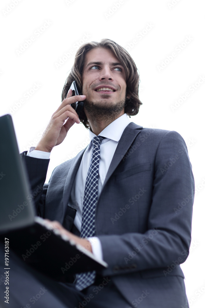closeup.successful businessman talking on the phone closeup.successful businessman talking on the phone