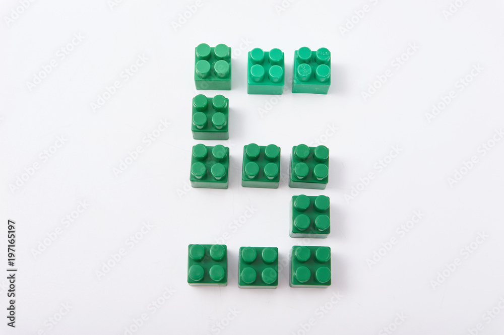 figures from a colored cubes designer on a white background figures from a colored cubes designer on a white background