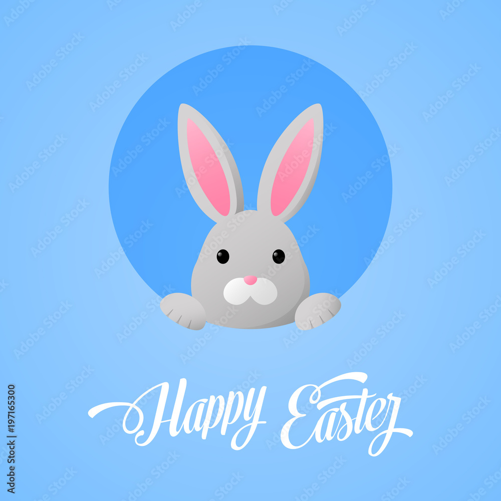 Easter bunny peeking out of a hole