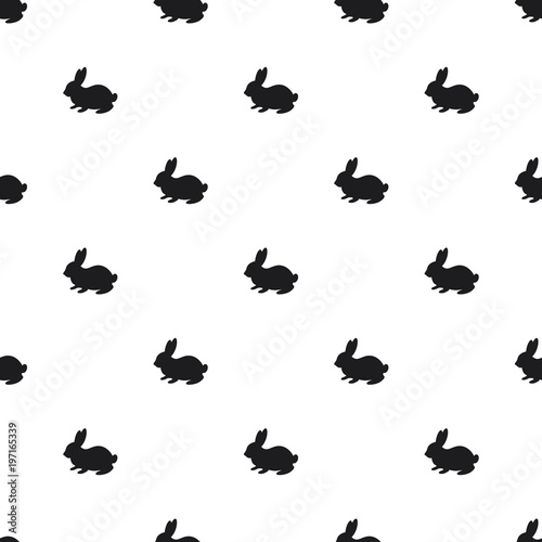 Seamless rabbit pattern on a white background © ekyaky