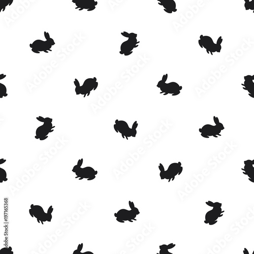 Seamless rabbit pattern on a white background