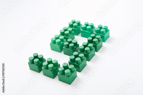 figures from a colored cubes designer on a white background