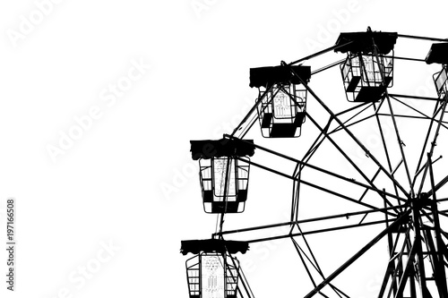 Vintage ferris wheel silhouette. © mikumistock