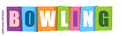 BOWLING COLOURFUL LETTERS ICON
