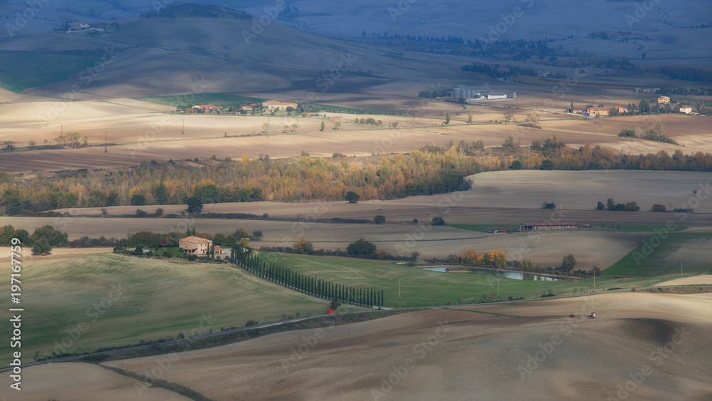 Beautiful foggy landscape in Tuscany, Italy Beautiful foggy landscape in Tuscany, Italy