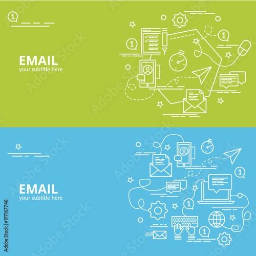 Flat colorful design concept for Email. Infographic idea of making creative products..Template for website banner, flyer and poster.