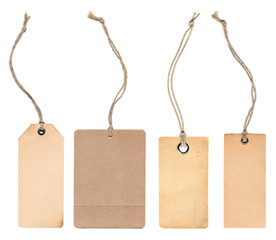 Blank tag lable collection on product for show price or discount isolate on white background
