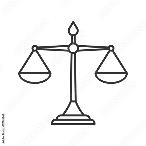 Justice scales linear icon