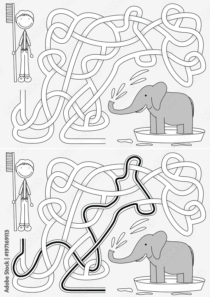 Elephant bath maze Elephant bath maze