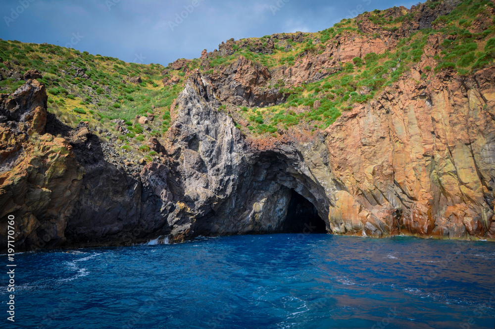 Maritime Entrance of a Cave on Vilcano Island