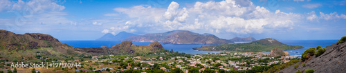 Panoramic View of the Archipelago of the Aeolian Islands from Vulcano Island