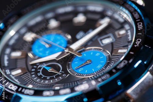 luxury man watch detail. Macro photo