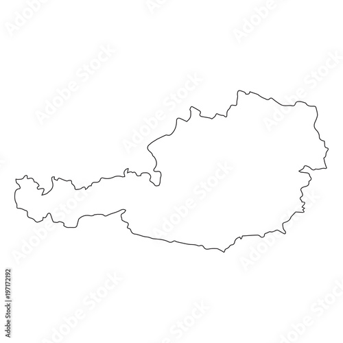 Austria linear map on a white background. Vector illustration