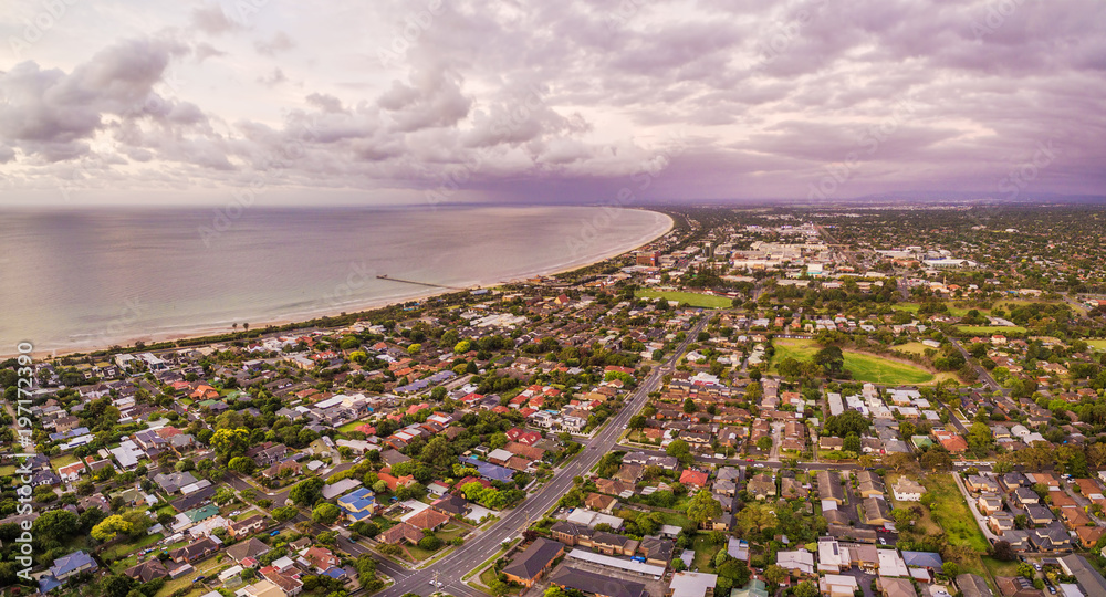 Fototapeta premium Aerial panorama of Frankston - suburb of Melbourne, Australia