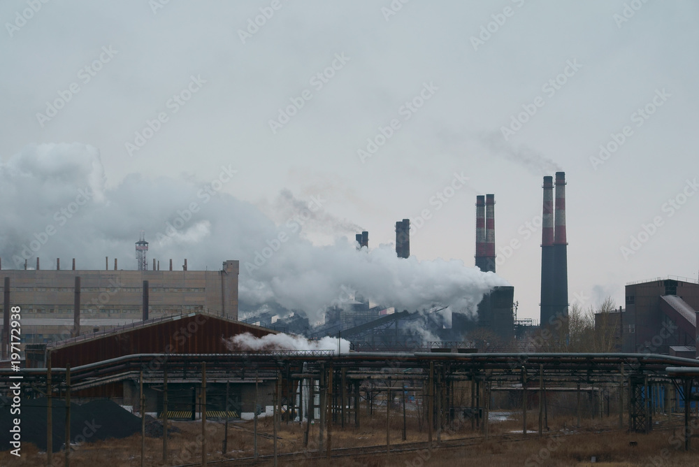 factory plant, building, poisoning the air