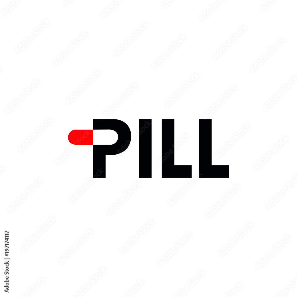 Pill logo vector design. Stock Vector Adobe Stock