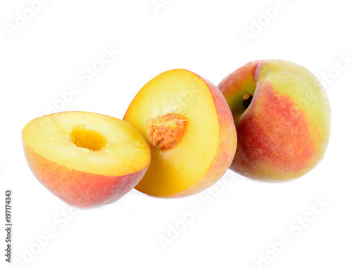 Peaches  isolated on a white background