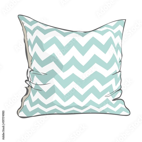 sketch vector illustration of pillow, art, pillow isolated, white pillow, bed pillow