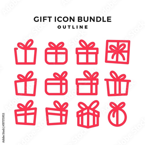 gift icon outline line vector download