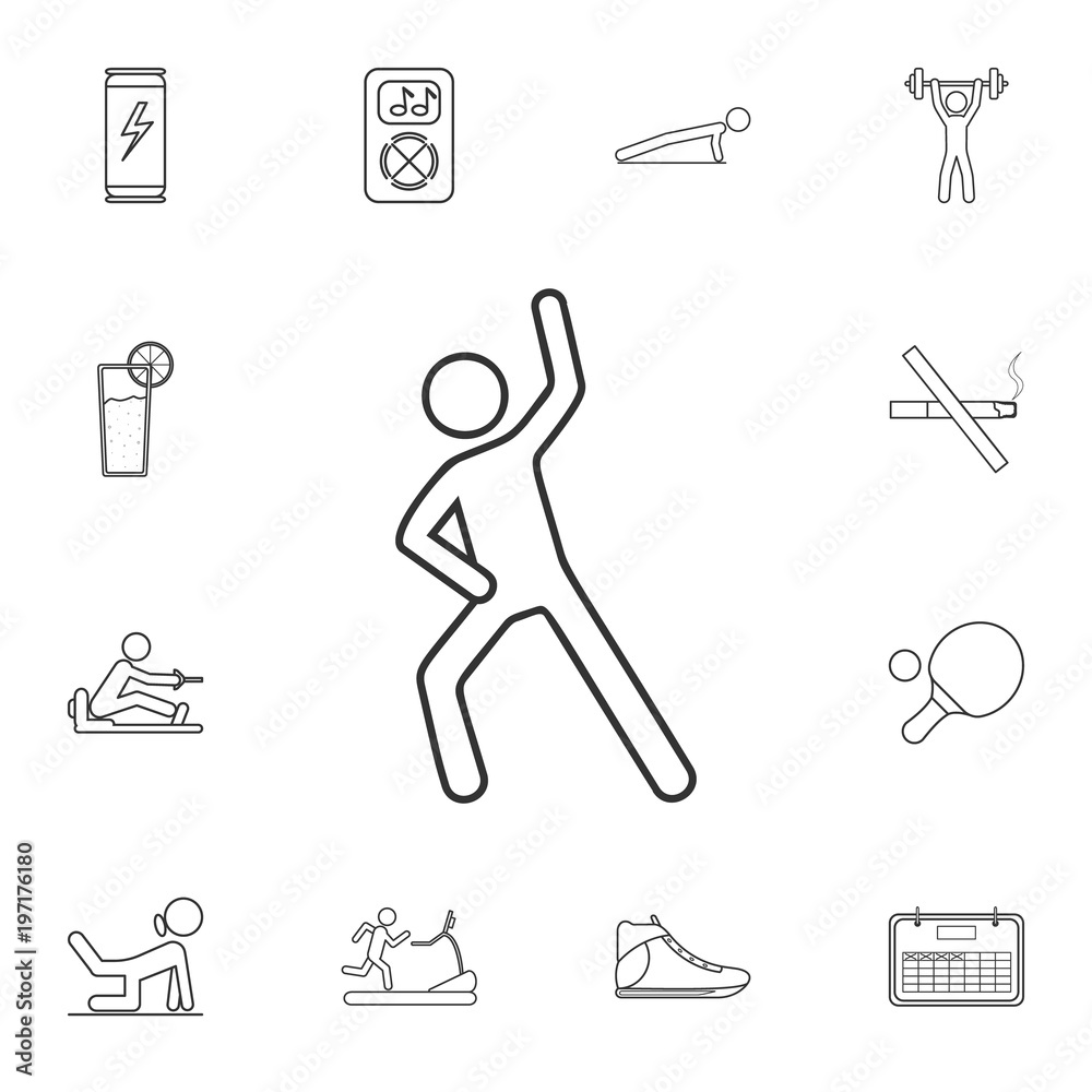 Vecteur Stock Man do stretching icon. Detailed set of gym and fitness  icons. Premium quality graphic design. One of the collection icons for  websites, web design, mobile app