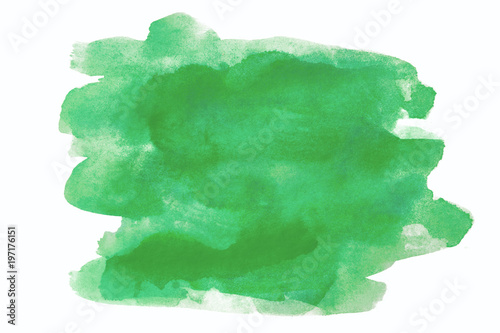 Watercolor green texture stain with water color blots and wet paint © Alex
