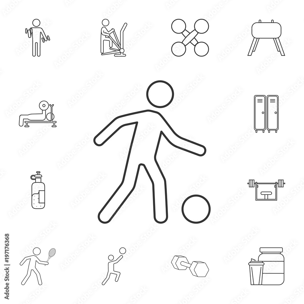 Soccer player icon. Detailed set of gym and fitness icons. Premium quality graphic design. One of the collection icons for websites, web design, mobile app