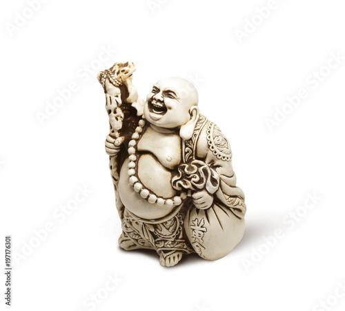 Asian decorative figurine Hotai, amulet brings happiness. With clipping path