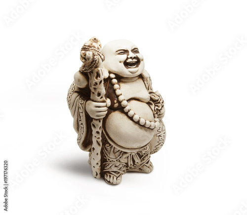Asian decorative figurine Hotai, amulet brings happiness. With clipping path