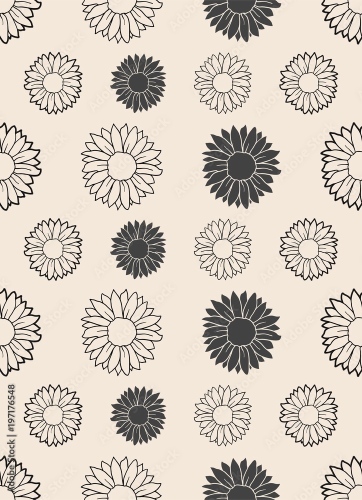 flower sunflower seamless vector pattern flower sunflower seamless vector pattern