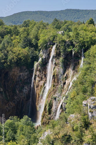 The bigest waterfall Veliki Slap at Plitvice Lakes