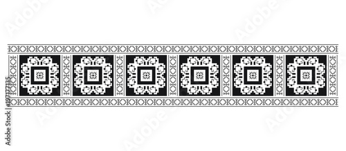 Traditional Romanian folk art knitted embroidery pattern