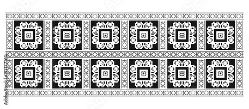Traditional Romanian folk art knitted embroidery pattern