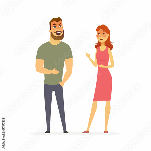 Family argument - cartoon people character isolated illustration