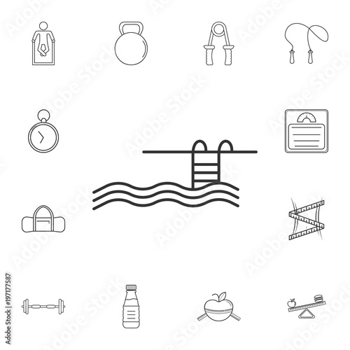 Swimming Pool Ladder  Icon. Detailed set of gym and fitness icons. Premium quality graphic design. One of the collection icons for websites  web design  mobile app